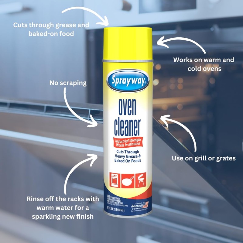 Sprayway Heavy-Duty Oven & Grill Cleaner, Removes Oil & Grease,