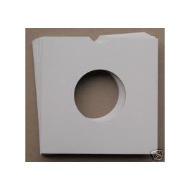 Pack of 25 - 7" White Card Record Sleeves / Masterbags