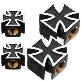 Abaodam Pack of 4 Car Tyre Valve Caps Aluminium Tyre Shaft Valve Caps Valve Cover Universal Valve Caps for Cars Trucks Motorcycles Off-Road Vehicles and Bicycles Black