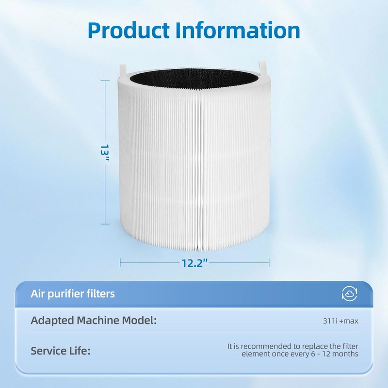 311i+ Max Filter Compatible with Blueair Blue Pure 311i+ Max