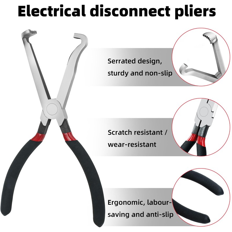Electrical Disconnect Pliers, Connector Separator 8in Automotive Tools Electrical Connector