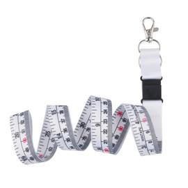 WIN TAPE Breakaway Lanyard Tape Measure can Measure 40in 101cm,Comfortable Cloth Tape Measure for ID Badge Holders and Measure (White)