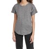 Madewell Women's Whisper Cotton Rib Crewneck Tee, Heather Iron, Grey,