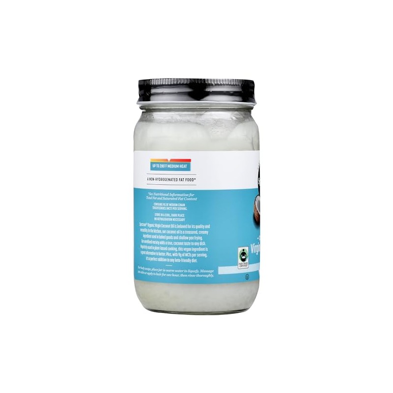 Aceite de coco virgen orgánico Spectrum, 14 onzas líquidas
