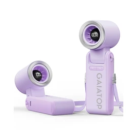 Gaiatop Portable Handheld Mini Fan, 21 Working Hours 6 Speeds, Rechargeable Battery Operated, 180° Foldable with LED Display, Small Desk Personal Fan for Women Gifts Travel, Working- Purple