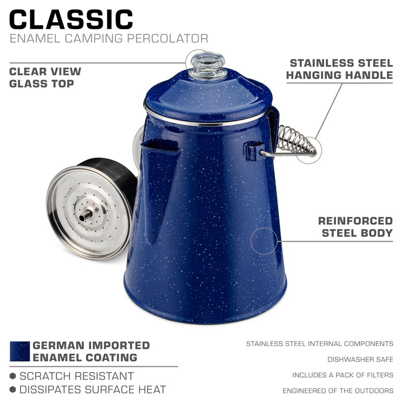 COLETTI Classic Percolator Coffee Pot — The Most Nostalgic Camping
