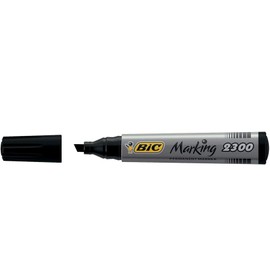 BIC 2300 Permanent Black MARKERS Pens Craft Home School Office Stationery Thick Ecolutions Ultra-Durable Chiselled Tip Box Dries Quickly All Surfaces RGB UK Free P&P (3 X MARKERS, Black)