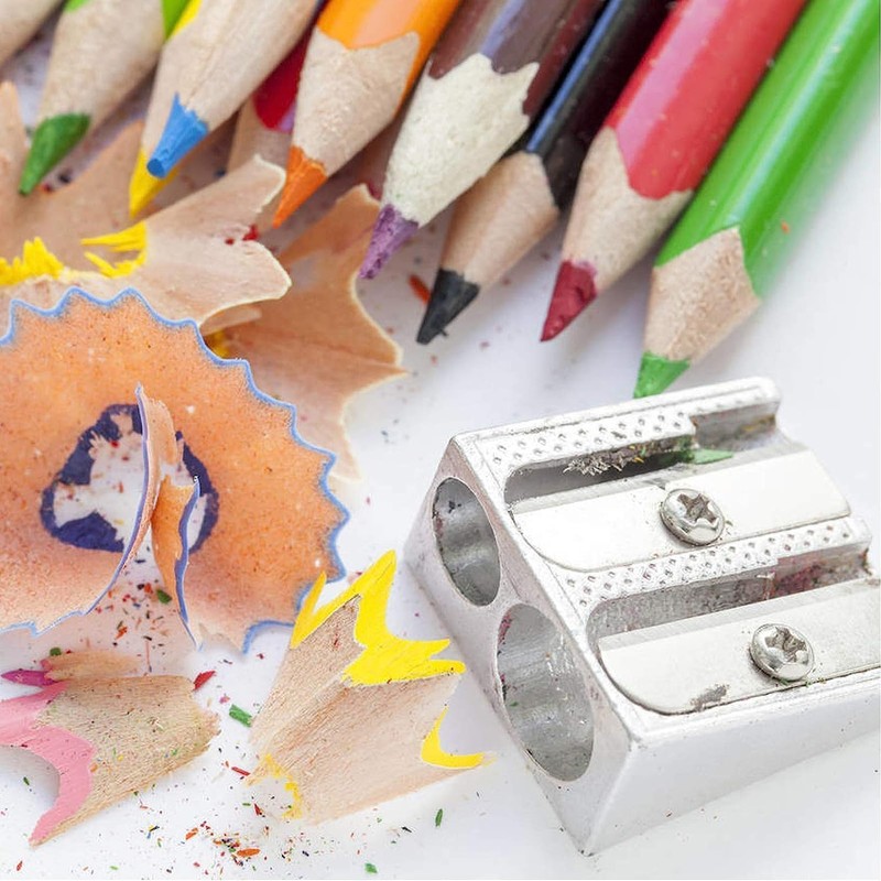 3PCS Metal Pencil Sharpeners with 2 Holes, Metal Sharpener Pencil