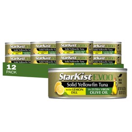 StarKist E.V.O.O. Solid Yellowfin Tuna with Lemon Dill and Extra Virgin Olive Oil (Packaging May vary), 4.5 Ounce (Pack of 12)