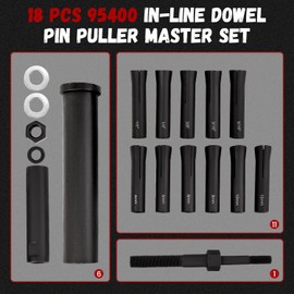 hodflop 95400 in-Line Dowel Pin Puller Master Set Includes Both SAE and Metric Collets, Efficient Dowel Pin Removal Tool Reducing Work and Potential Hand Injuries