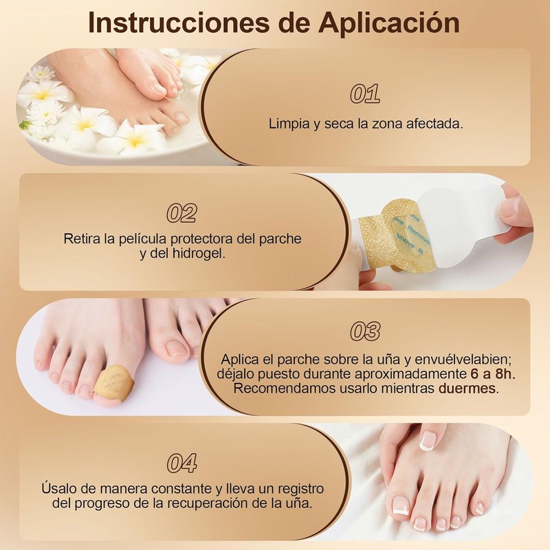 Parches Cuidado para Uñas de Pies, Mejorar el Aspecto de