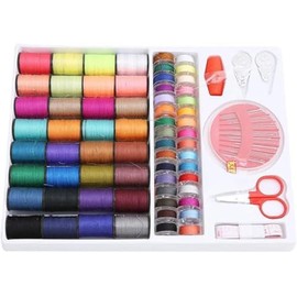 LUPOGRIGIO Sewing Kit with 100 Basic Sewing Accessories, 64 Spools of Thread Mini Sewing kit for Sewing Machines, Beginners, Emergency, Family to Mend Repair