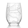 Well Told Engraved New Orleans Louisiana Map Stemless Wine Glass,