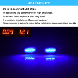 Boigoo Fender Flares Light compatible with Ford Raptor F150 LTD F250 F350, Trucks/Pickup Side Marker Lights - Amber/Red/Blue Lights Smoked Lens 12LED Super Bright (Blue LED Smoked Lens)