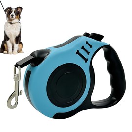 GNALIA Retractable Lead for Dogs 5 m Retractile with 360° Metal Carabiner 1 Piece Blue Rope for Small and Medium Dogs