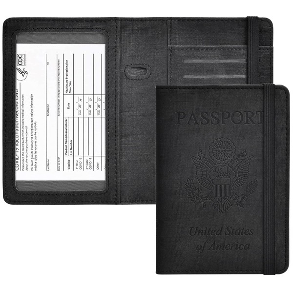 HerriaT Passport and Vaccine Card Holder Combo,Cover Case with CDC