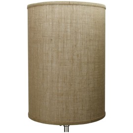 FenchelShades.com 12" Diameter x 17" Height Drum Lampshade Retro Rustic Vintage Hardback USA Made (Burlap Natural)