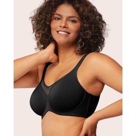 HSIA Minimizer Bras for Women Plus Size, Full Coverage Coolcomfort T Shirt Unlined Bra with Underwire for Heavy Breast, Black 40DD