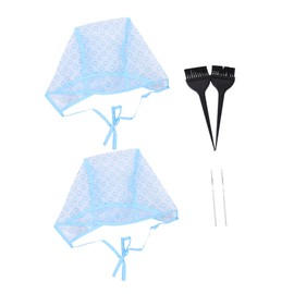 WOONEKY 6PCS Hair Highlight Kit Disposable Tipping Cap Set with Hook Brush for Easy Hair Coloring Includes Black Brushes for Salon Home Use