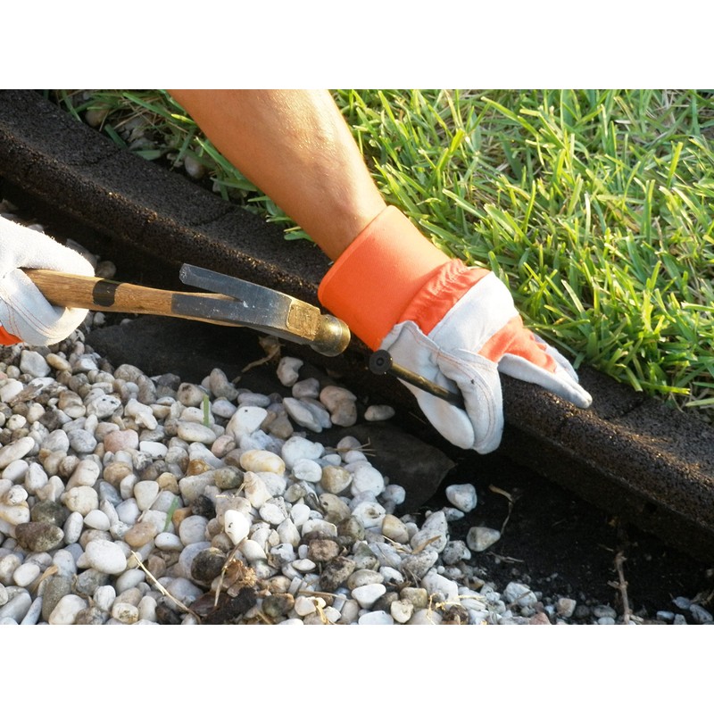 EcoBorder EarthCurb Black Recycled Rubber 4ft Lawn Edging (4pc Box)
