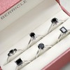 BERRICLE Sterling Silver Solitaire Black Princess Cut Cubic Zirconia CZ