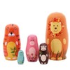 5PCS Animals Russian Dolls Cute Cartoon Animal Pattern Doll Gifts
