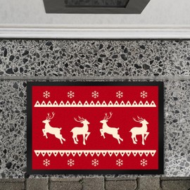 speecheese Reindeer Christmas Door Mat XL 40 x 60 cm as Decoration for the Christmas Season or as a Secret Santa Gift for Family, Friends and Colleagues