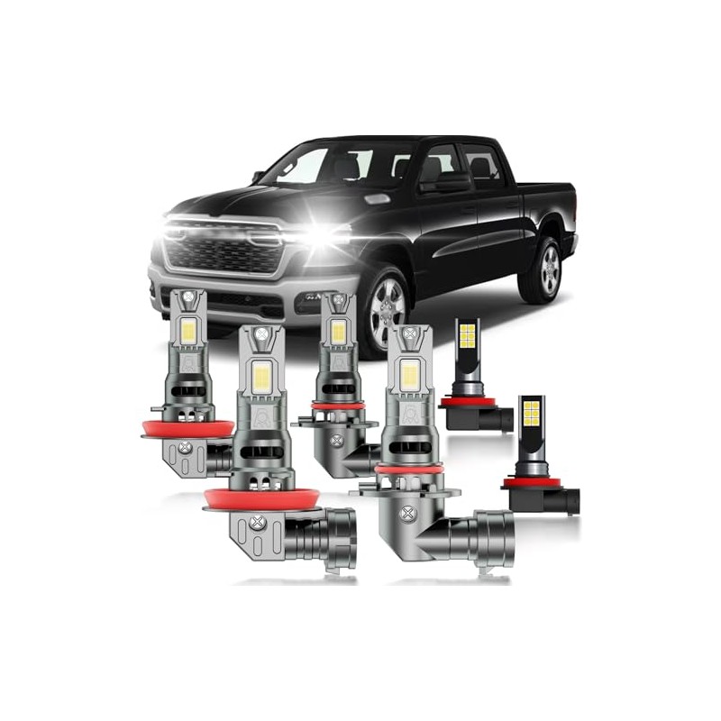 HUOKEDS for 2019-2025 Dodge Ram 1500 Fog Lights Bulbs Combo,
