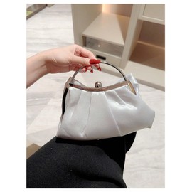 SweatyRocks Women's Cute Bow Decor Clutch Purse Evening Handbag Prom Crossbody Bags, Silver, One Size
