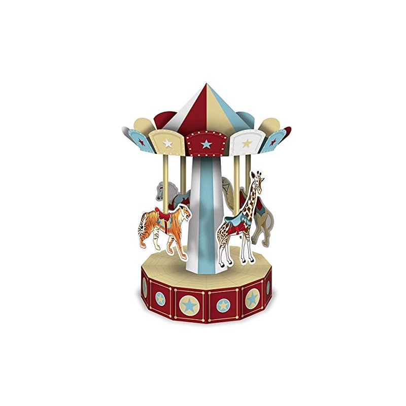 Beistle 3-D Vintage Circus Carousel Centerpiece