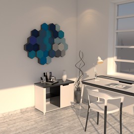 PolySound Sound Insulation Wall and Broadband Absorber Eco Hexagon Diameter 200 mm Colour: Black Thickness: 10 cm