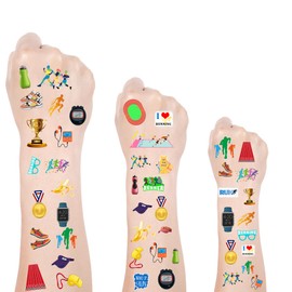 ATSMOICY 200+ PCS Run Running Temporary Tattoos Stickers Marathon Cross Country Baby Shower Birthday Party Favors Decorations Tattoo