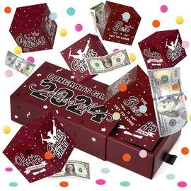 WenmthG 2024 Graduation Surprise Gift Box Explosion for Money - 8 Pcs Grad Money Gift Box with Confetti - Cash Gift Idea for Grad - Pop Out Folding Bounce Gift Box - Graduation Party Supply (Maroon)