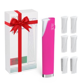 PELCAS Electric Dermaplaning Tool Kit with LED Light, Mini Face Dermaplaning Razor with 6 Replace Blades, Painless 3 Speeds Facial Peach Fuzz, Exfoliation & Hair Removal System for Women BV18-712 Pink