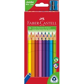 Faber-Castell 116520 – Coloured Pencils Triangular Jumbo Pack of 20 in Cardboard Box