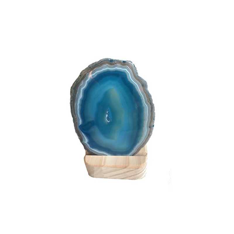 mysale24.de Gemstone Lamp Agate Tea Light Agate Disc with Tea