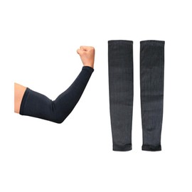 Japan Green Cross 375857 Cooling Arm Cover, Contact Cooling Sensation x Cut Resistant, Arm Cover, Black, 15.7 inches (40 cm), Sold as a Purchase