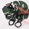 10Pcs Black Pearl Hair Ties Scrunchies for Women Rhinestone Hair