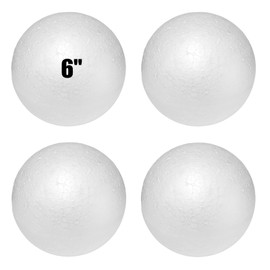 Styrofoam Balls 6 Inch,4PC Large White Foam Balls for Crafts, DIY Craft Giant Foam Ball for Home and School,Smooth Solid Round Ball (Styrofoam-6in-4pc)