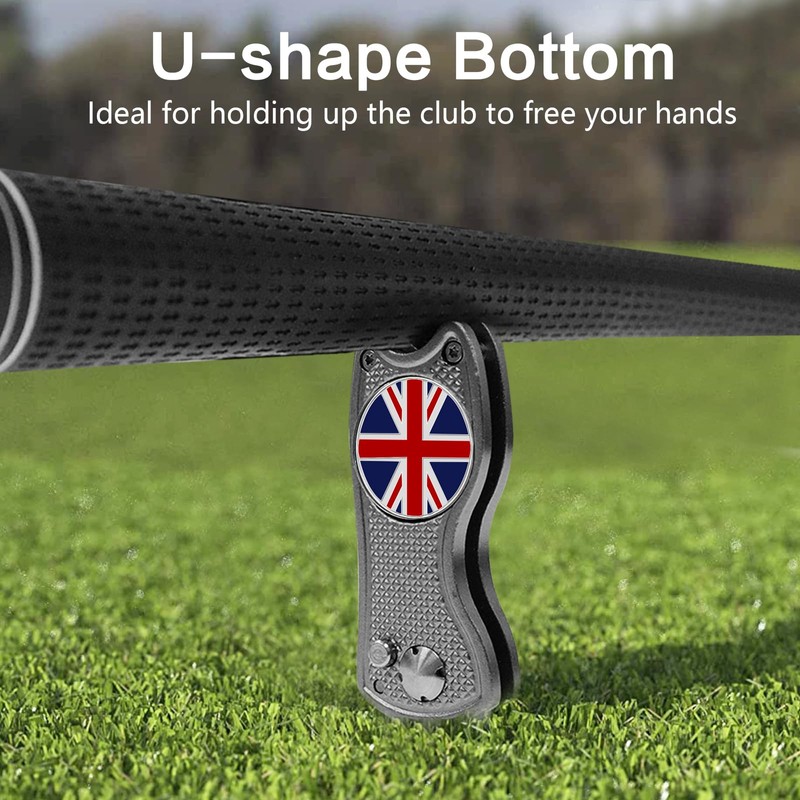 FINGER TEN Golf Divot Repair Tool Switchblade with Ball Marker
