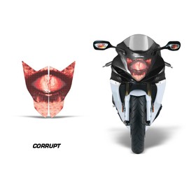 AMR Racing Sport Bike Headlight Eye Graphics Decal Cover Compatible with Suzuki GSXR 750R 2011-2014 - Corrupt