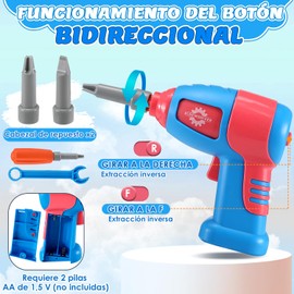 Nasjac Juguete Bloques Taladro de Niños 3D, 206/215 PCS Herramienta de Juguete Magic Montessori DIY, Juguete Construcción Mosaicos Puzzle Con Taladro Eléctrico, Juguete Educativos Regalo de Navidad 3+