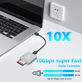 CERRXIAN CFexpress Type B Card Reader, USB 3.1 Gen 2 CF Express Type B Card Reader,Transfer Speeds Up to 10Gbps, Compatible with Windows/Mac/iOS/Android