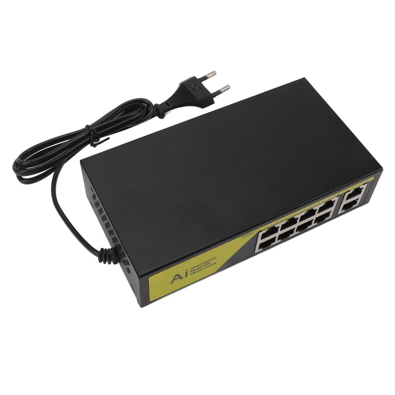 AI POE Switch 8 POE Ports and 2 Uplink 100Mbps