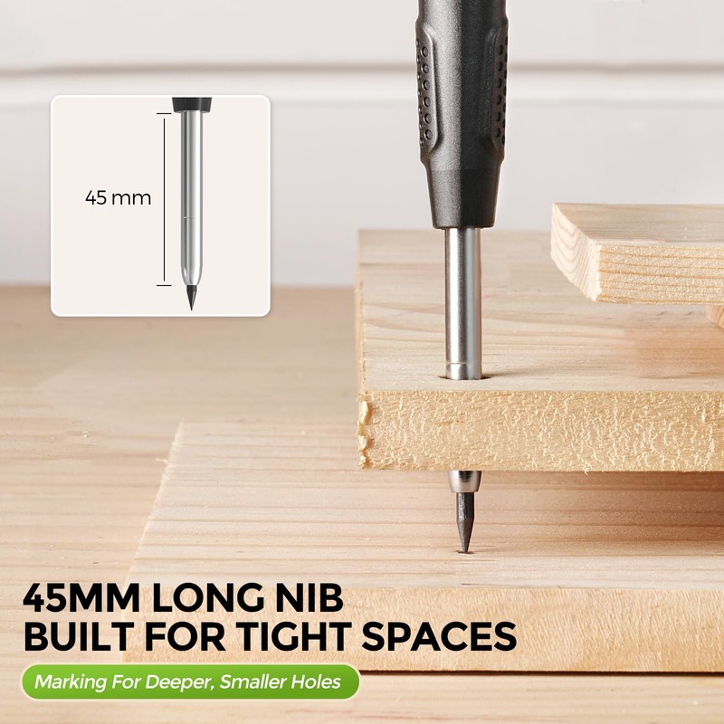 Nicpro Carpenter Pencil with Sharpener, CP3000 Construction Pencils with 6