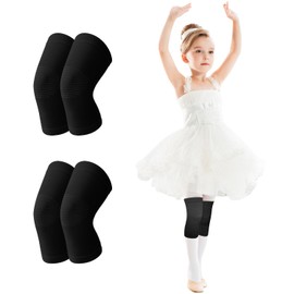 HOCAFER 2 Pairs Kids Knee Braces, Knee Compression Sleeve for Children, Kids Non Slip Support for Boys, Girls, Running, Pickleball(Black, S, 2P)