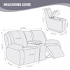 KinCam Loveseat Recliner Covers with Middle Console Slipcover, Recliner Sofa