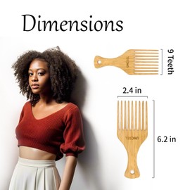 UNCSEL Afro pick for styling and detangling hair effortlessly,Designed for Curly and Dense Hair, Suitable for Both Men and Women,Pick comb for Managing Thick Hair