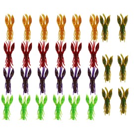 KEENSO Crawfish Fishing Lures,30PCS PVC Five Colours 7.5cm 5.5g Artificial Crawfish Fishing Lures Soft Baits with Box,Artificial Fishing Bait Fish Bait