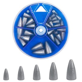 Bullet Fishing Sinker Weight kit, 29/83pcs Fishing Worm Weights Slip Sinkers Assorted Size for Bass Fishing Texas Rigs Saltwater Freshwater Fishing Weights with Tackle Box